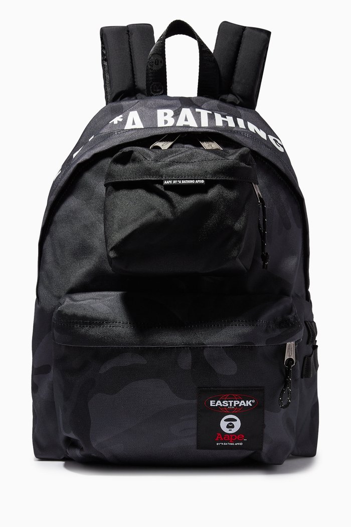 x Eastpak Camo Backpack in Nylon, Black