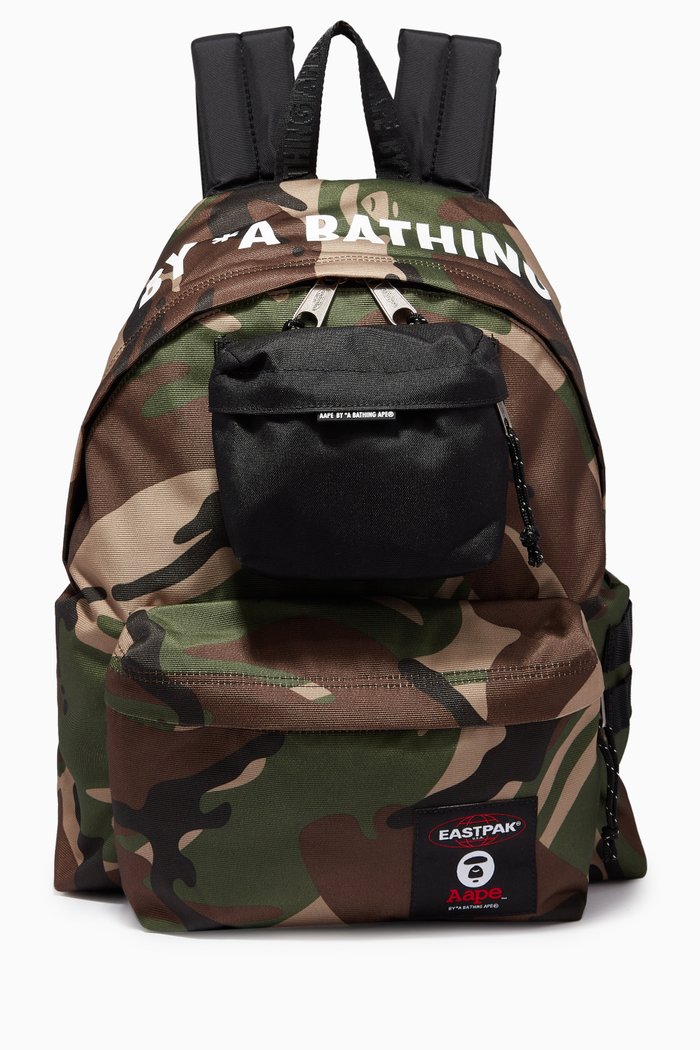 

x Eastpak Camo Backpack in Nylon, Green