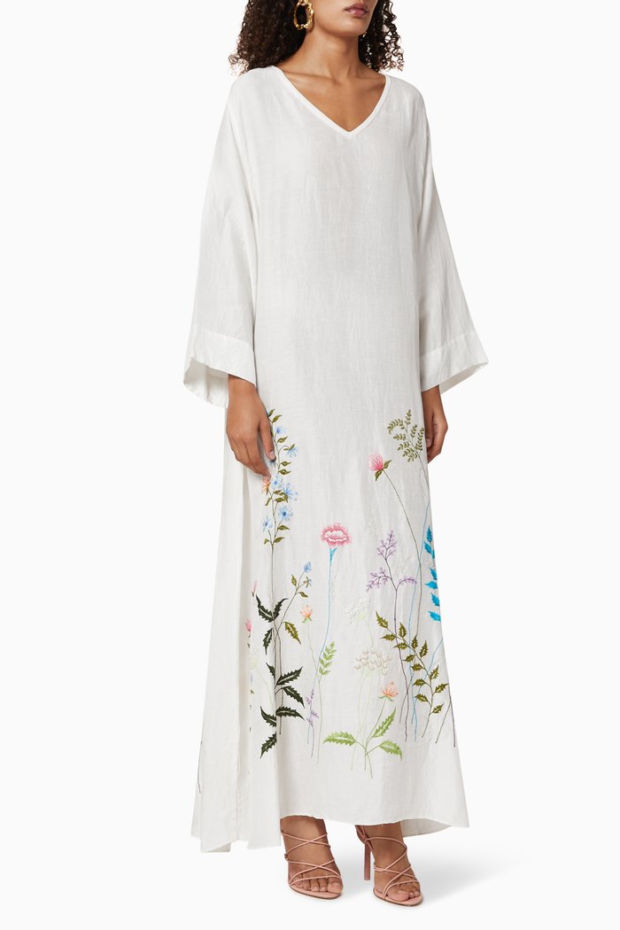 

Hand Embroidered Cotton Dress, White