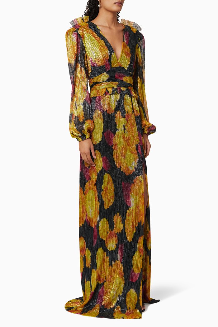 

Astoria Printed Maxi Gown, Yellow