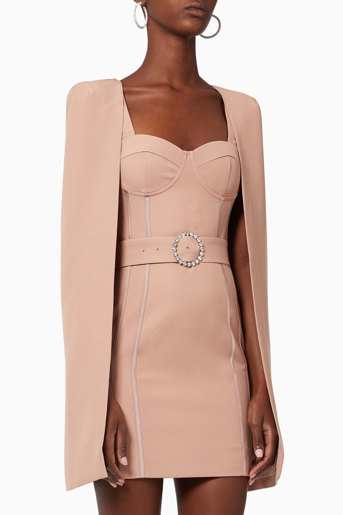 

Bustier Cape Mini Dress, Pink