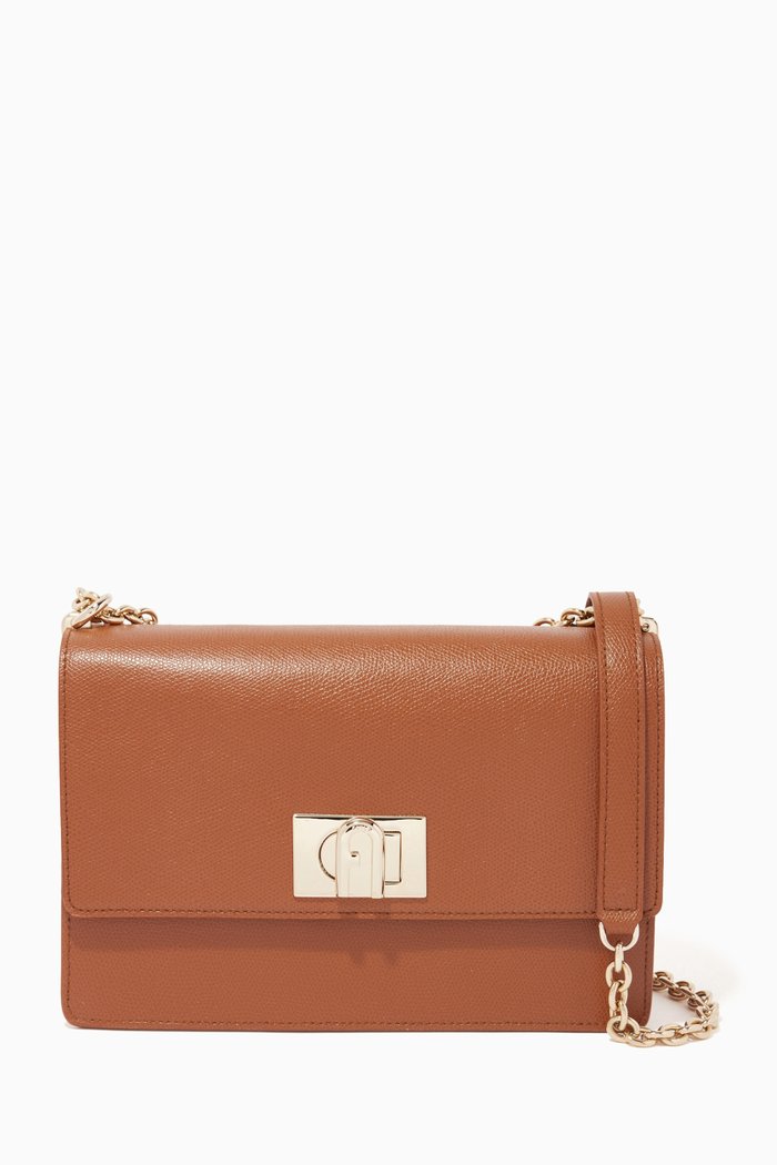 

Furla 1927 Small Crossbody Bag in Leather, Brown