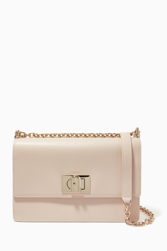 Furla 1927 Small Crossbody Bag in Leather, Pink