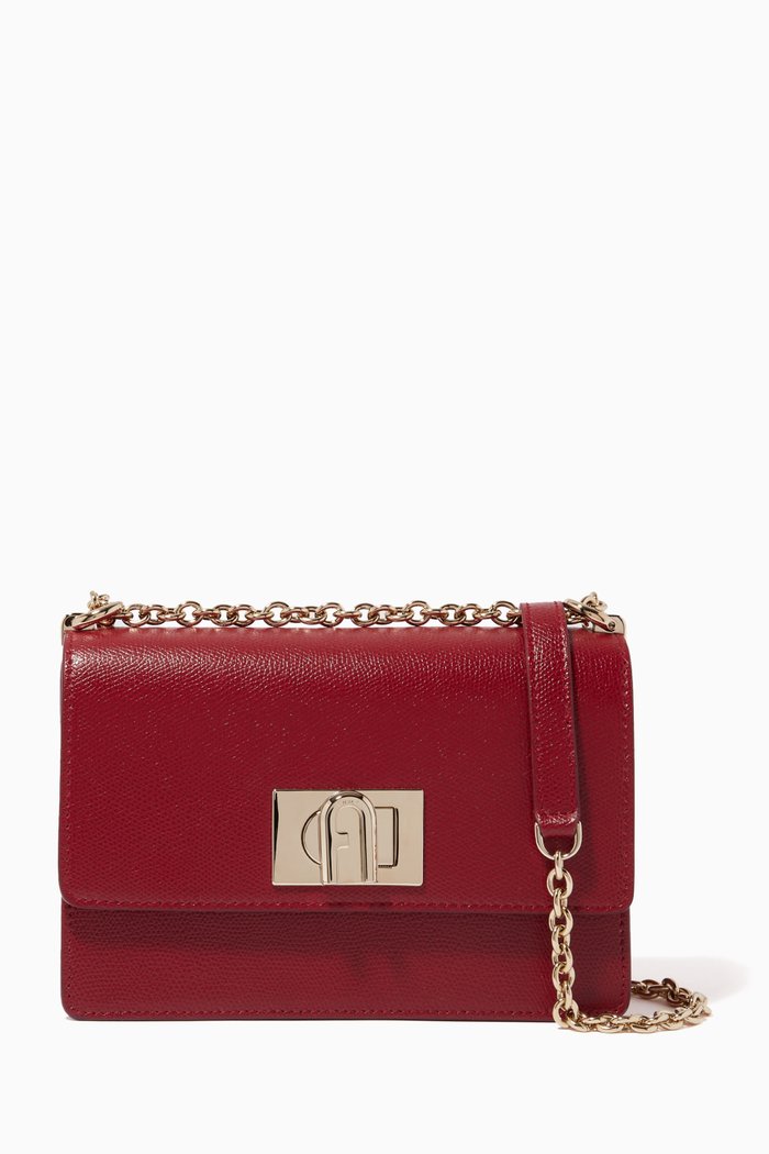 

Furla 1927 Small Crossbody Bag in Leather, Red