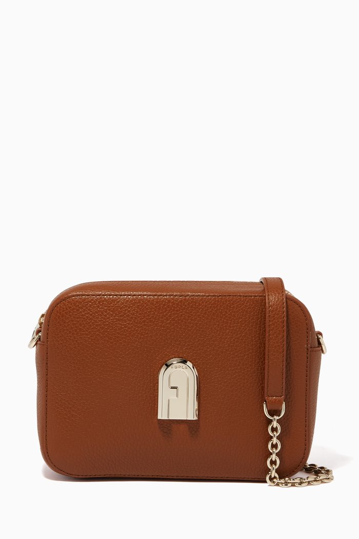 

Furla Sleek Mini Crossbody Bag in Leather, Brown