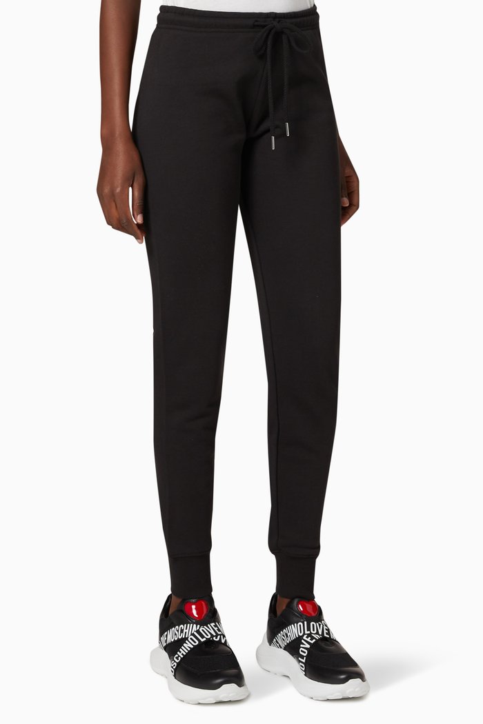 

Sparkling Square Logo Cotton Sweatpants, Black