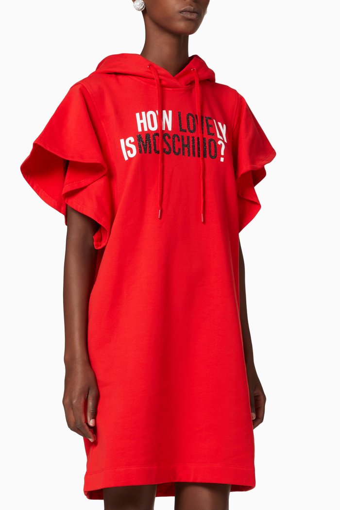 

Lovely Cotton Sweatshirt Dress, Red