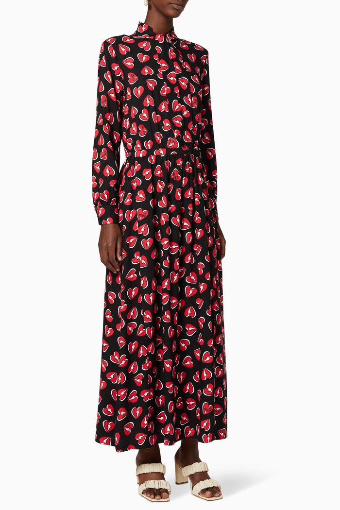 

Thunder Hearts Crêpe Dress, Black
