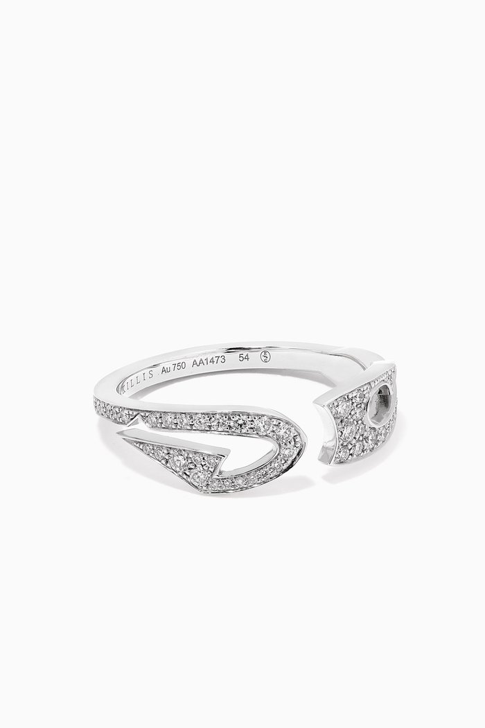 

Tattoo Diamond Ring in 18kt White Gold, Silver