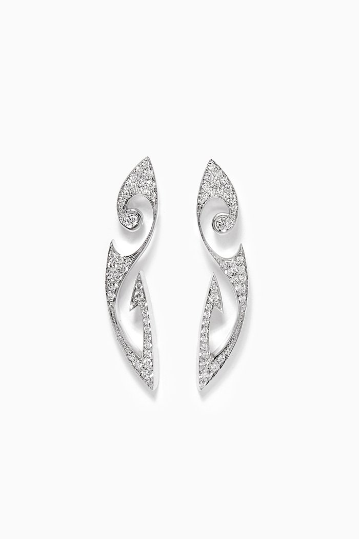 

Tattoo Diamond Earrings in 18kt White Gold, Silver