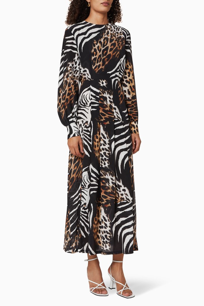 

Emma Silk Midi Dress, Black