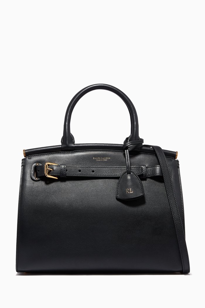 Medium RL50 Handbag in Calfskin, Black