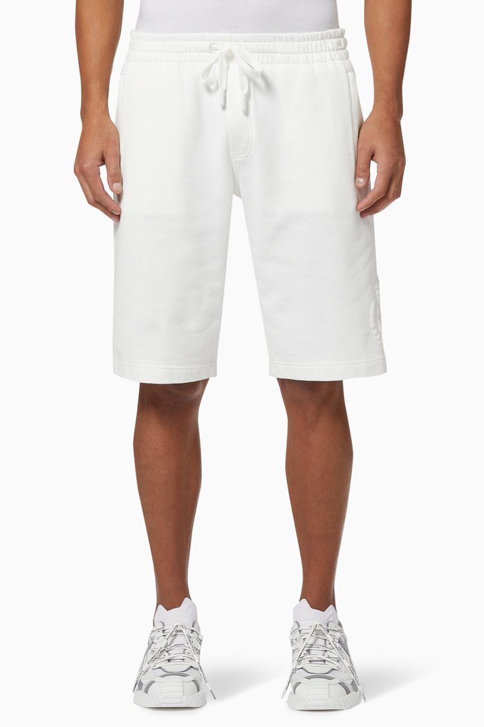 

DG Crown Cotton Jogging Shorts, White