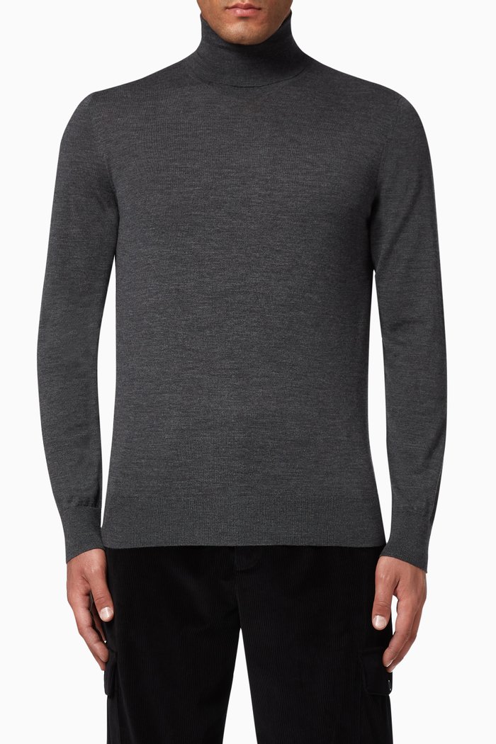 

Roll Neck Wool Sweater, Grey