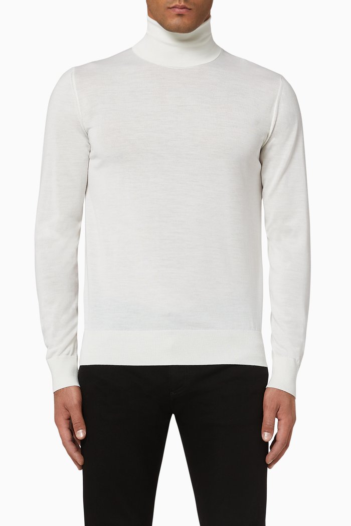 

Roll Neck Wool Sweater, White