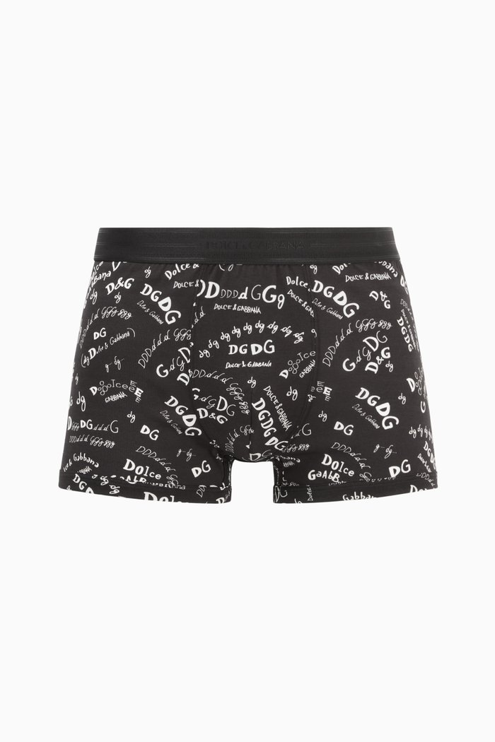 

Printed Stretch-Cotton Boxers, Black