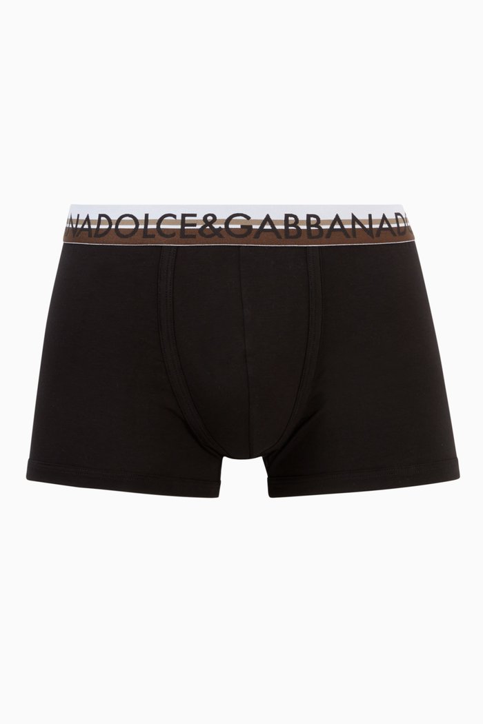 

Logo Stretch-Cotton Boxers, Black