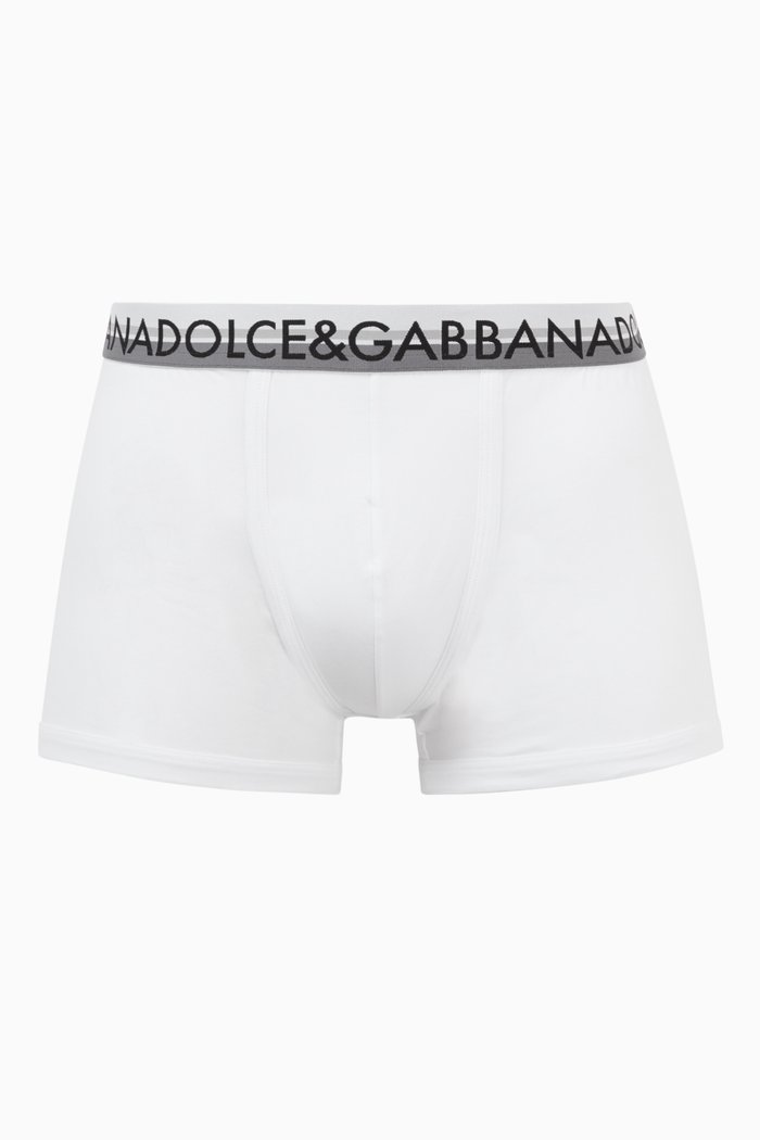 

Logo Stretch-Cotton Boxers, White