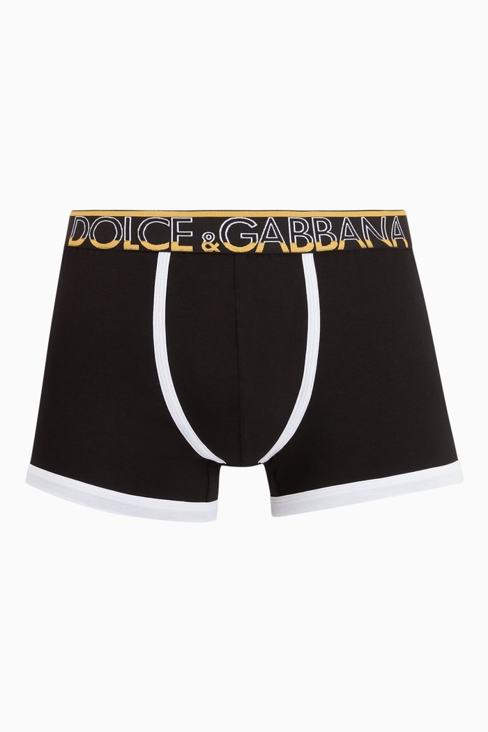 

Logo Stretch-Cotton Boxers, Black