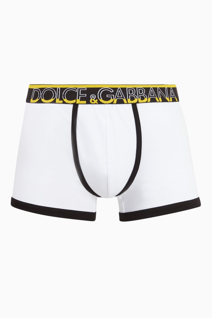 

Logo Stretch-Cotton Boxers, White