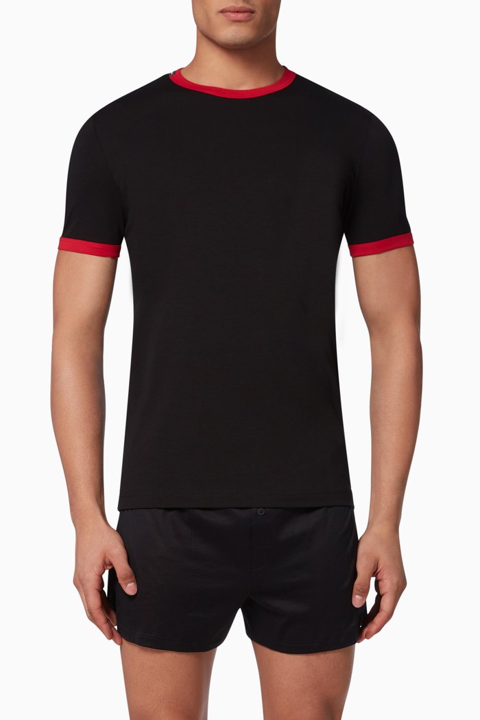 

Contrast Trim Jersey T-Shirt, Black