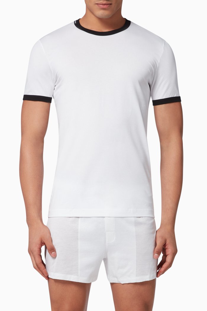

Contrast Trim Jersey T-Shirt, White