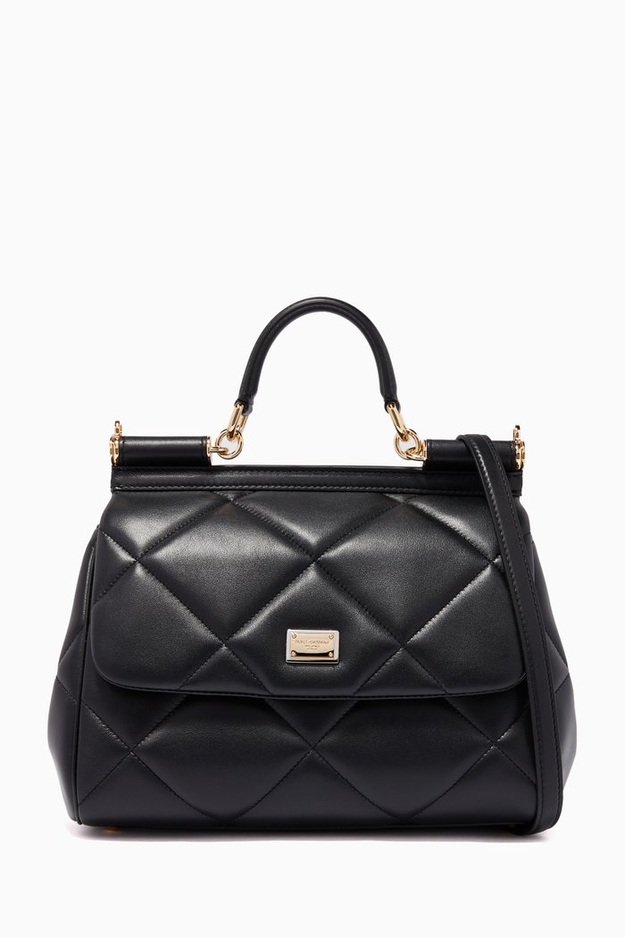 

Medium Miss Sicily Bag in Aria Matelassé Calfskin, Black
