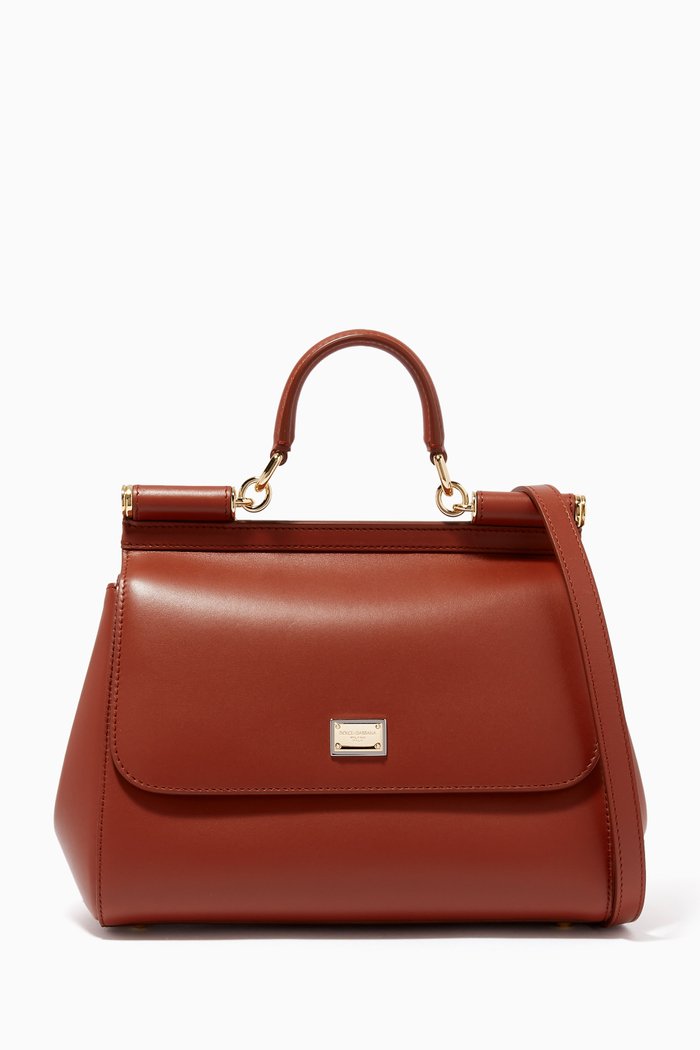 

Medium Miss Sicily Bag in Aria Calfskin, Brown