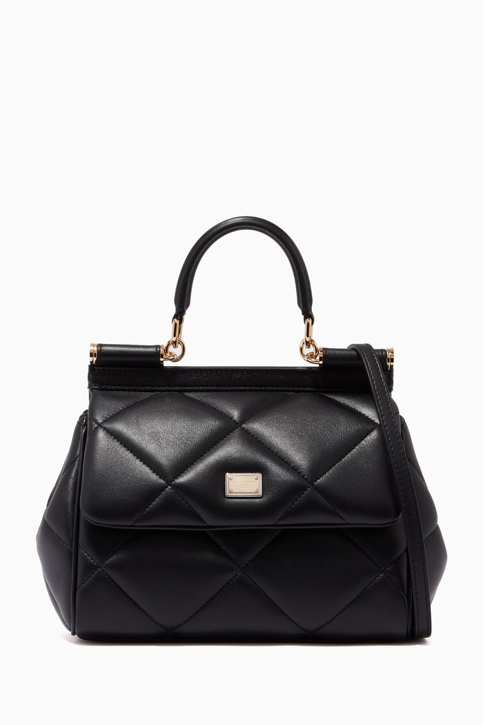 

Small Miss Sicily Bag in Aria Matelassé Calfskin, Black