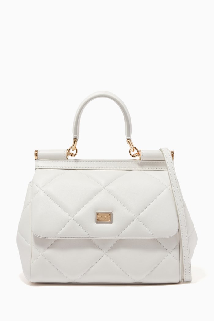 

Small Sicily Bag in Quilted Leather, White