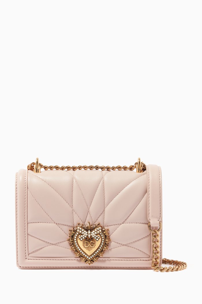 

Small Devotion Bag in Quilted Leather, Pink