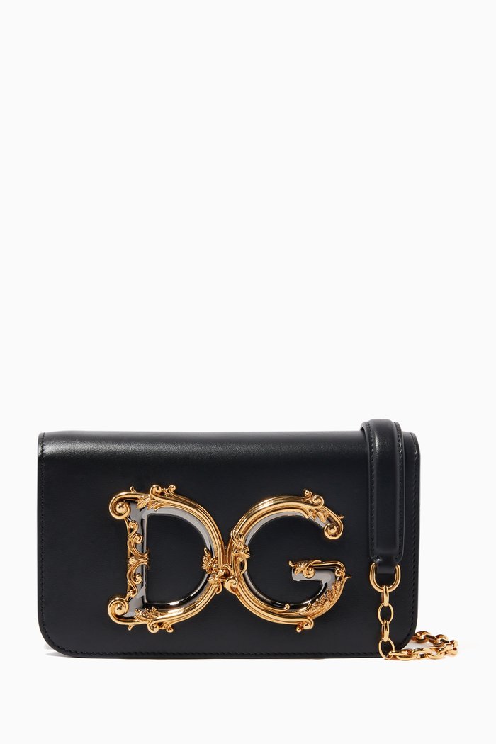 

DG Girl Mini Shoulder Bag in Leather, Black