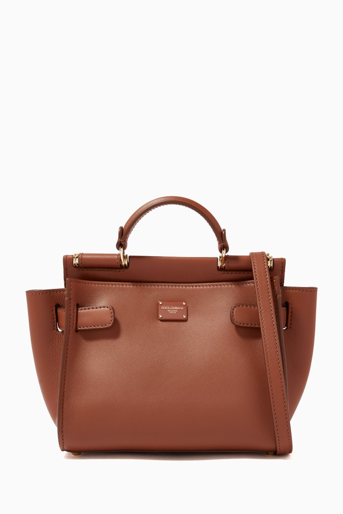 Small Sicily 62 Soft Bag in Thaiti Calfskin, Brown