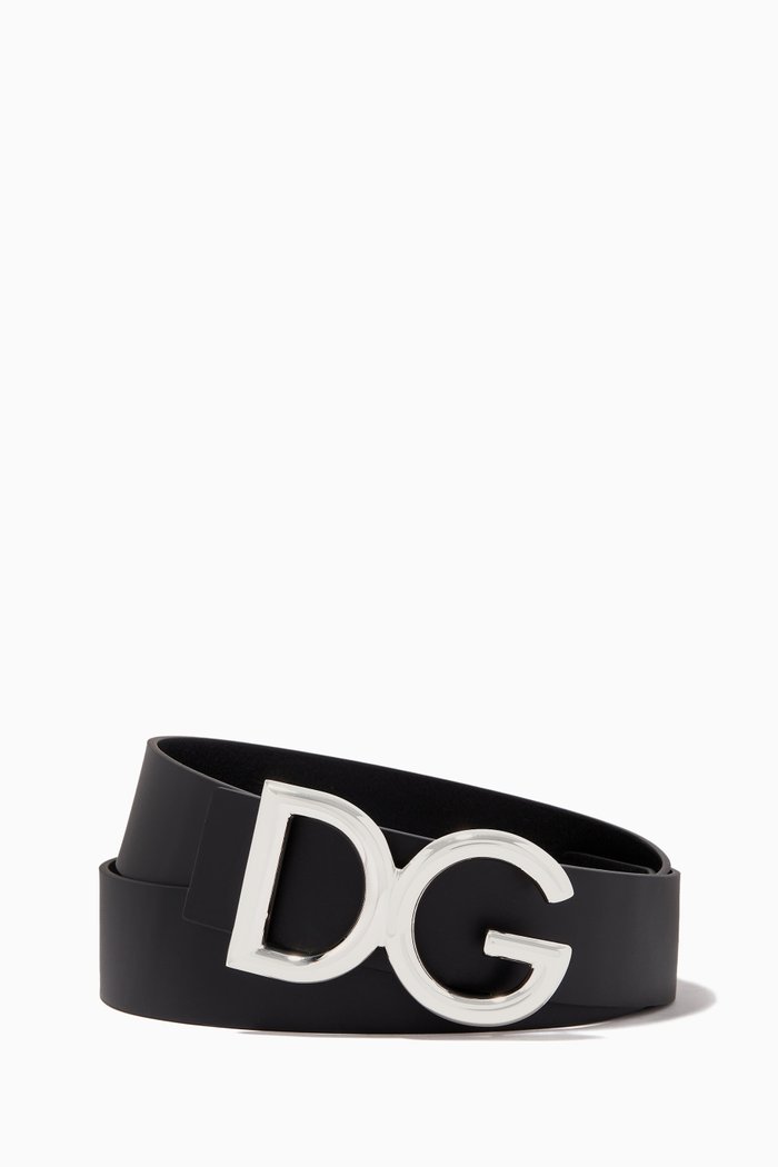 

Vintage Logo Belt in Calfskin Leather, Black