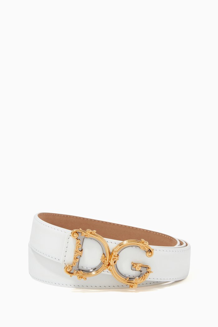 DG Girl Belt in Leather, 25mm, White