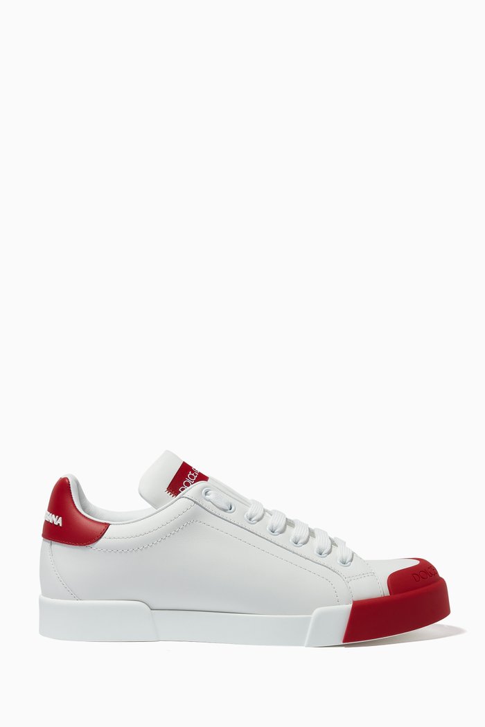 Portofino Sneakers in Nappa & Rubber, Red