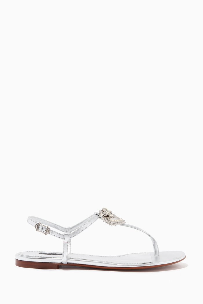 

Devotion T-Strap Sandals in Leather, Silver