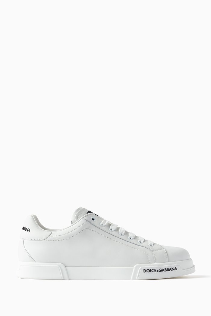 

Portofino Low Top Sneakers in Leather, White