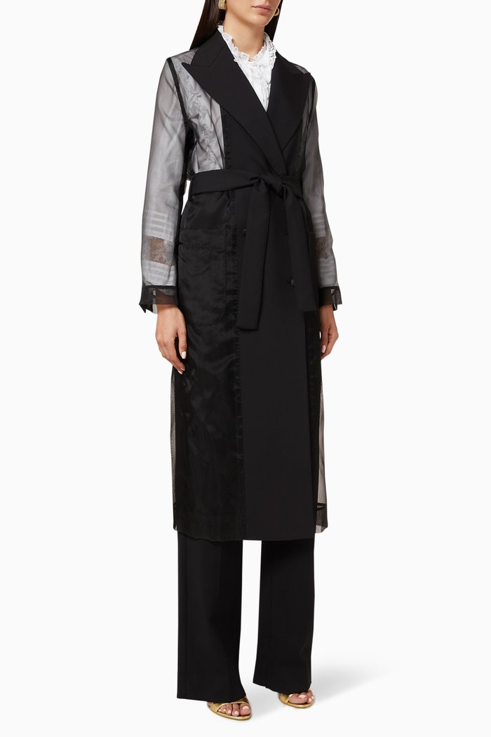 

Organza Trench Coat, Black