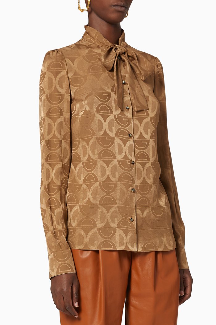

DG Silk Jacquard Shirt, Neutral