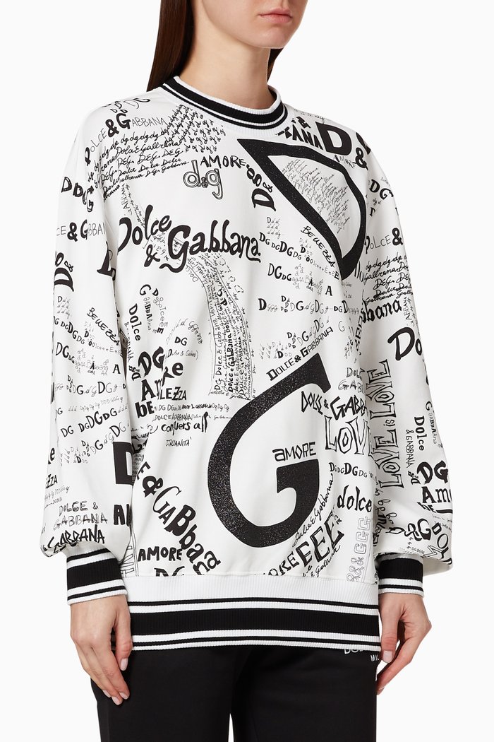 

Logo Lettering Fleece Sweatshirt, White