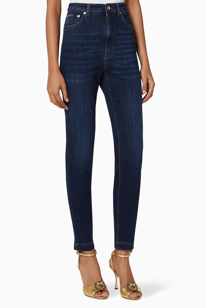 

Logo Patch Slim Fit Jeans, Blue