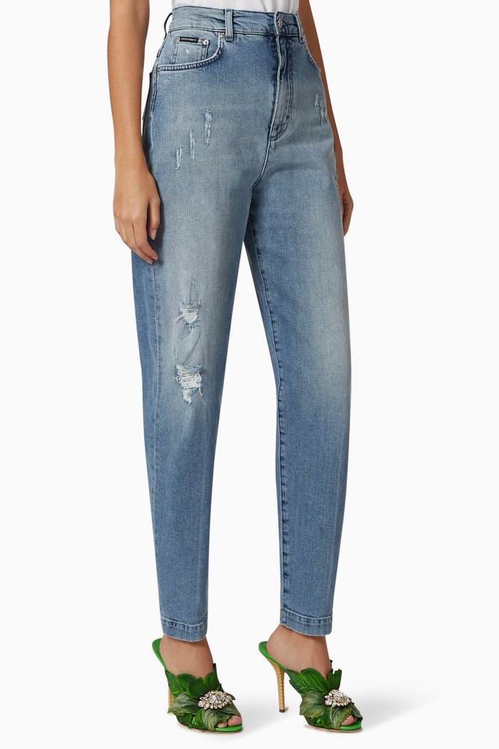 Distressed Boyfriend Jeans, Blue