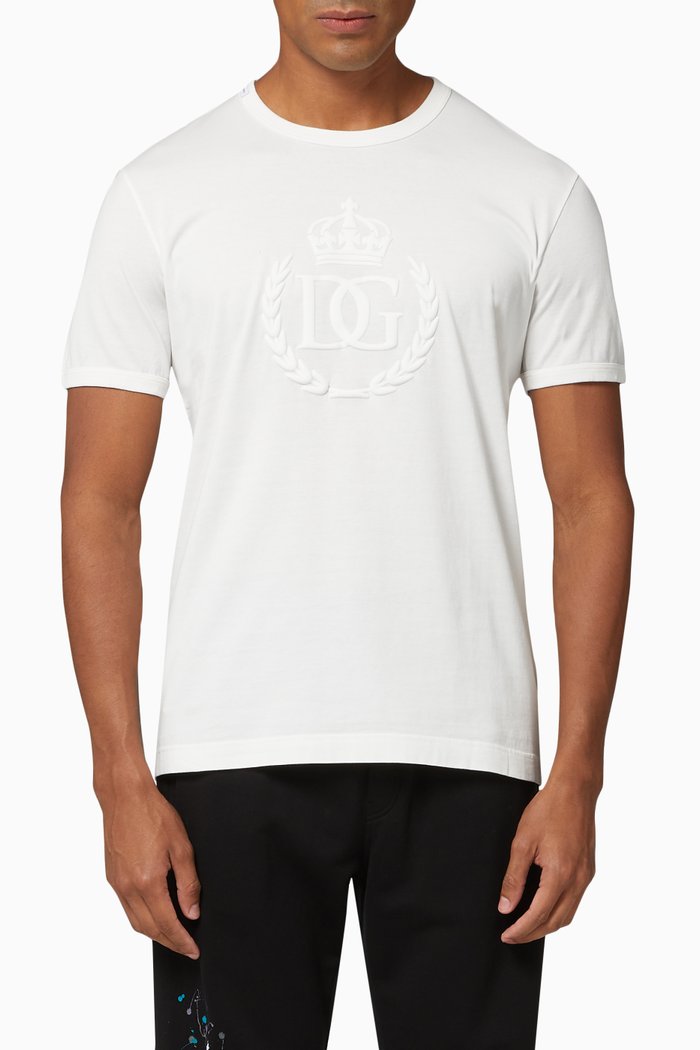 

DG Crest Cotton Jersey T-Shirt, White