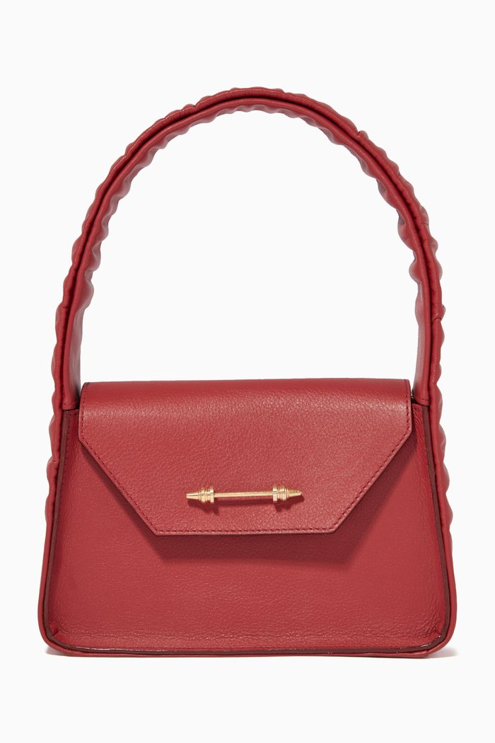 

The Feryel Scrunch Handbag in Nappa, Brown