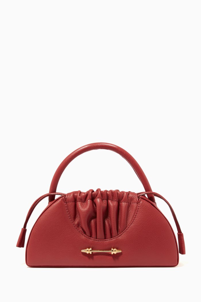 

Fan Handbag in Leather, Red