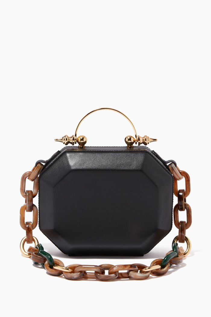 

Octi Bag with Chain in Leather, Black