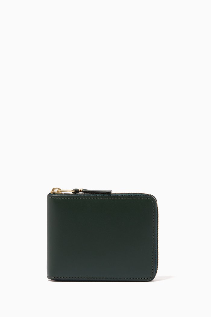 

Classic Zip Wallet in Leather, Green