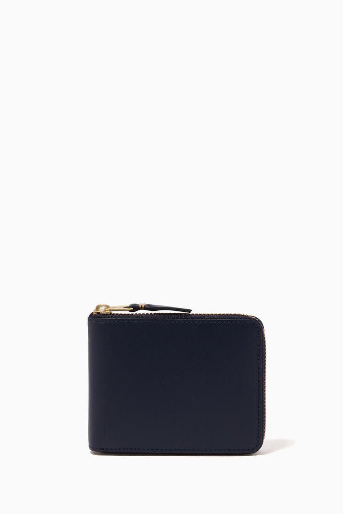 

Classic Zip Wallet in Leather, Blue