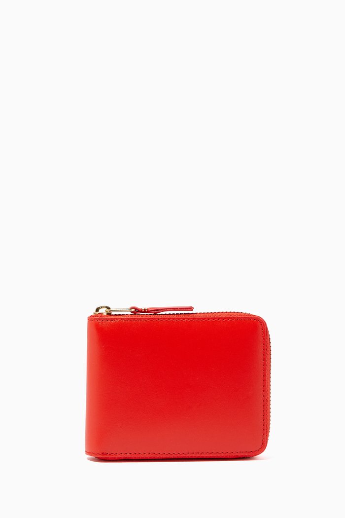 

Classic Zip-Around Wallet in Leather, Orange